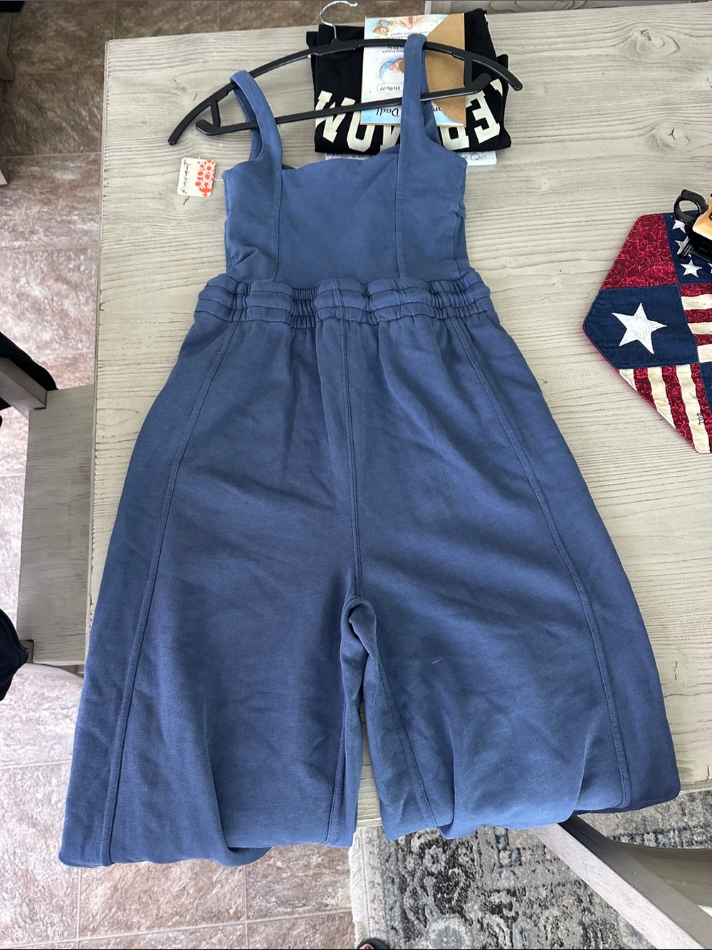 Free People Movement Blue Sleeveless Jumpsuit with Drawstring Waist - Picture 4 of 5